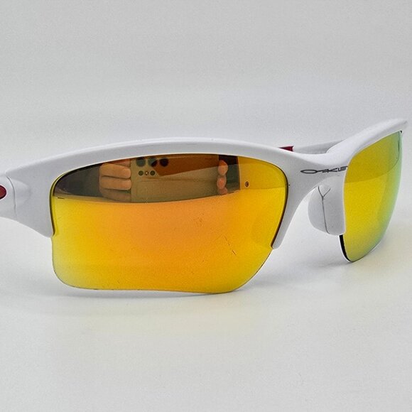 Oakley OO9200-03 Quarter Jacket White Frame Fire Iridium Lens Sunglasses Kids - Picture 6 of 13